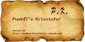Puskás Krisztofer névjegykártya